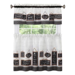 Modern Farmhouse Tier and Valance Window Curtain Set