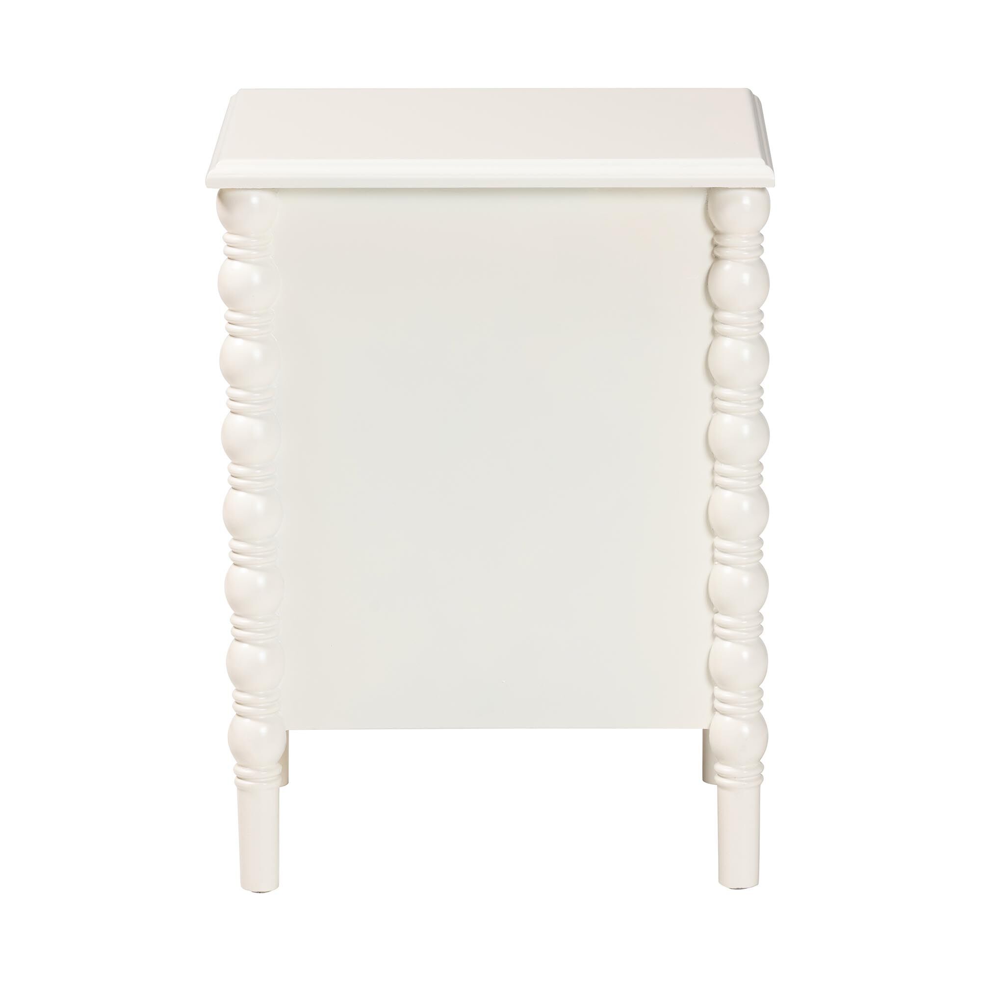 Malinda Classic Black Wood 2-Drawer End Table with Spindle Legs, WHITE, alternate image number 6