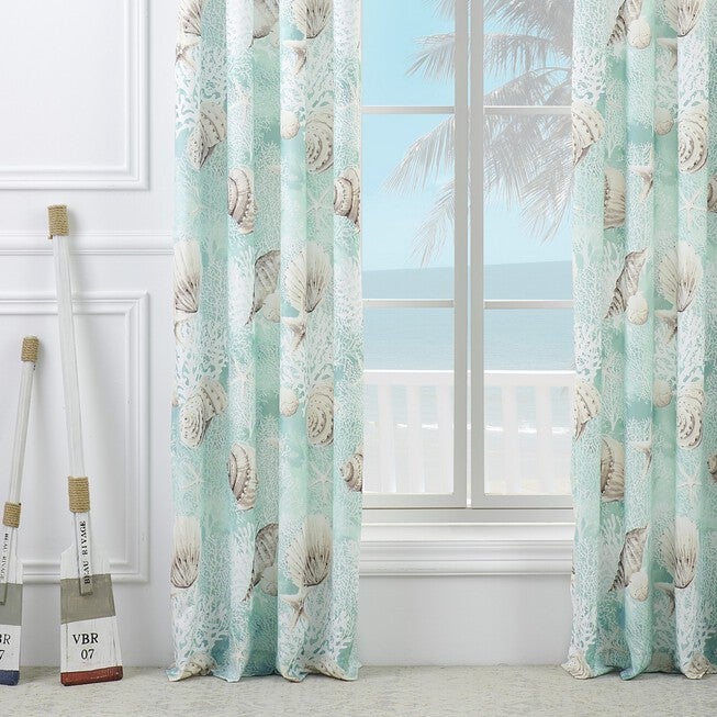 Ocean Turquoise Curtain Panel Pair, , alternate image number null