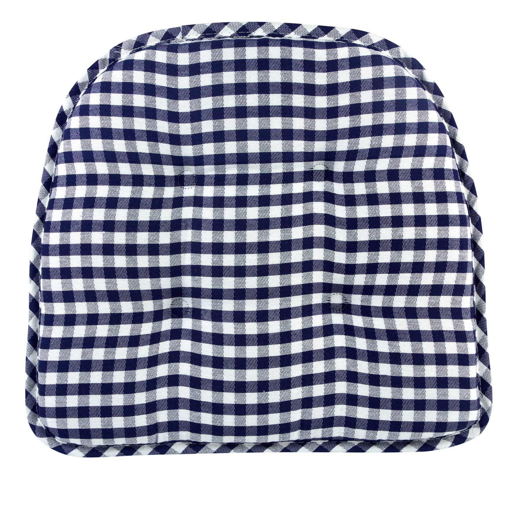Gingham Gripper&reg; Chair Cushion, NAVY, hi-res image number 0
