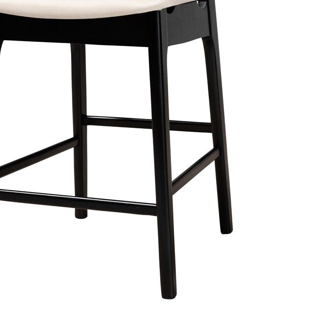 Dannon Mid-Century Modern Grey Fabric And Walnut Brown Finished Wood 2-Piece Counter Stool Set, , alternate image number null