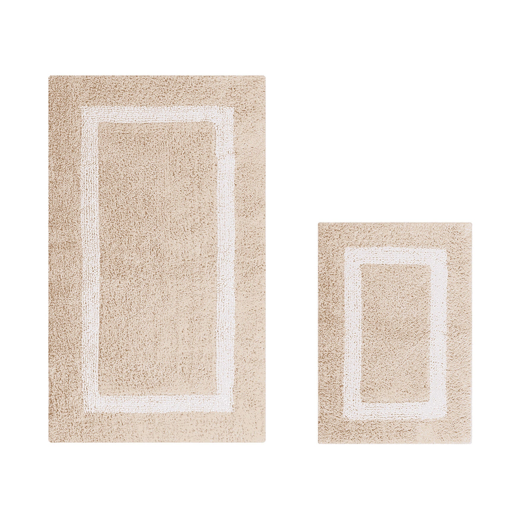 Hotel Collection 100% Cotton 2 Piece (17 inches X 24 inches | 24 inches X 40 inches) Bath Rug Set, SAND WHITE, hi-res image number 0