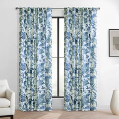 Jacobean Garden Light Filtering Dual Header Curtain Panel