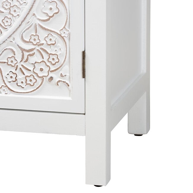 Yelena Classic And Traditional White Finished Wood 2-Door Storage Cabinet, , alternate image number 5