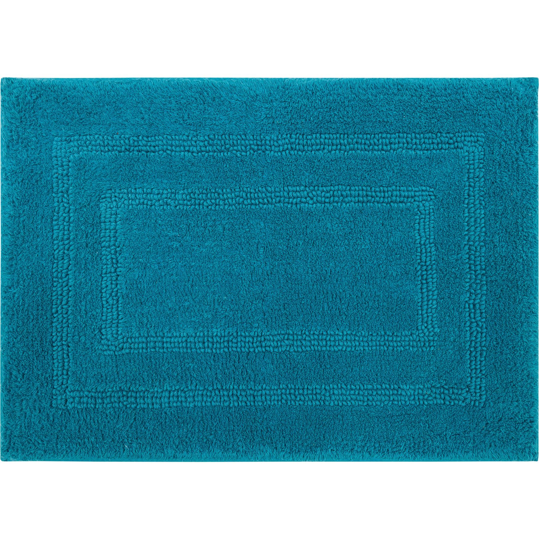 Cotton Reversible Bath Rug, FIESTA TEAL, hi-res image number 0