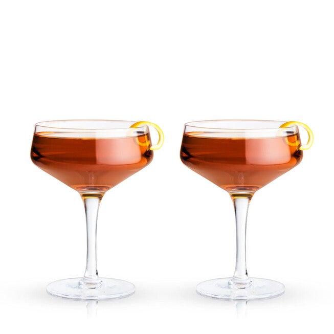 Angled Crystal Coupe Glasses, CLEAR, hi-res image number null