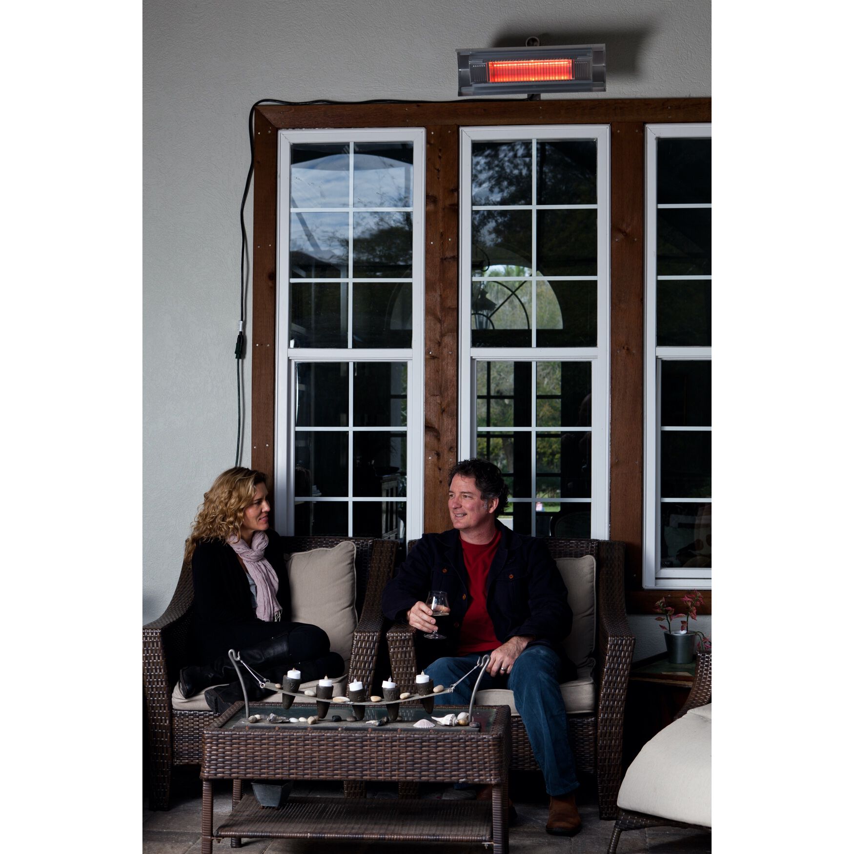 Black Steel Wall Mounted Infrared Patio Heater, , alternate image number 2