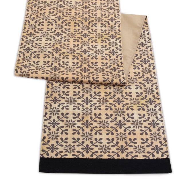 Table Runner (Set of 2) 14 inchesW x 72 inchesL Polyester, GOLD/BLACK, alternate image number null