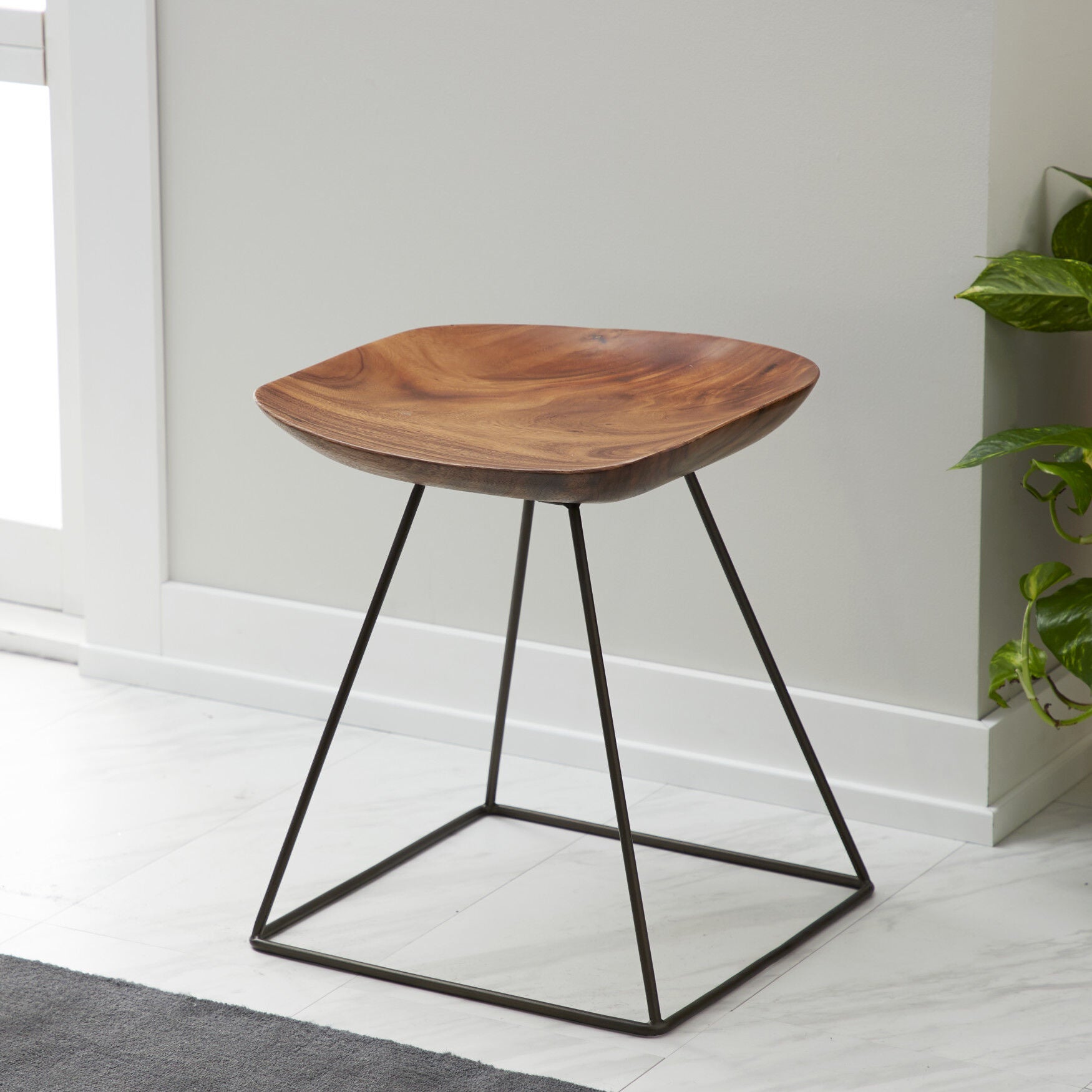 Brown Iron Rustic Stool, , alternate image number 7