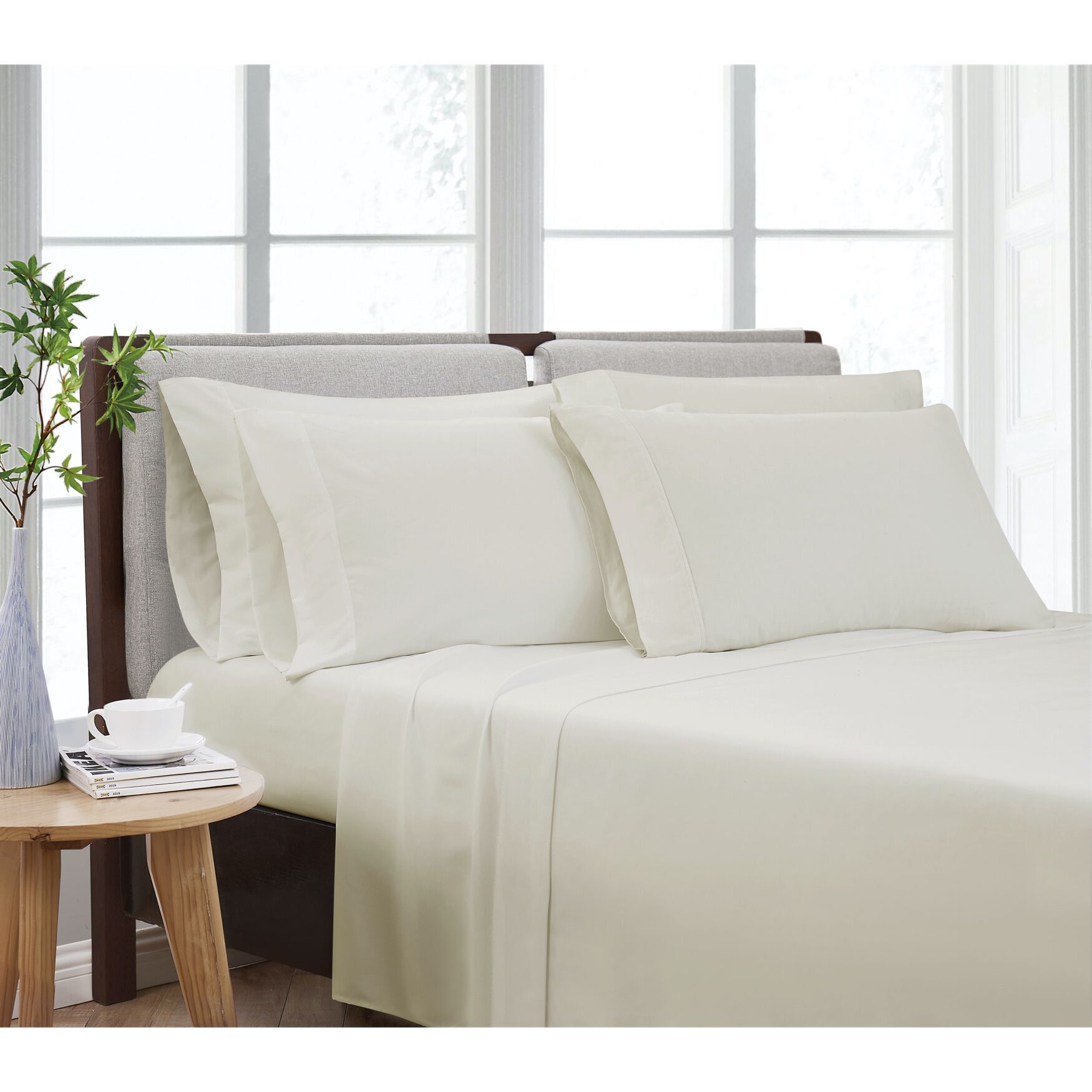 Heritage Solid Sheet Set, IVORY, hi-res image number 0