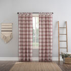 Plaid Semi-Sheer Tab Top Panel, RED, hi-res image number null