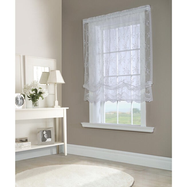 Mona Lisa Sheer Rod Pocket Balloon Curtain, WHITE, hi-res image number 0