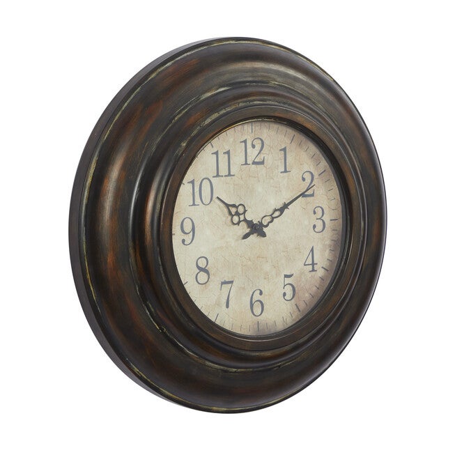 Brown Rustic Metal Wall Clock, , alternate image number 4