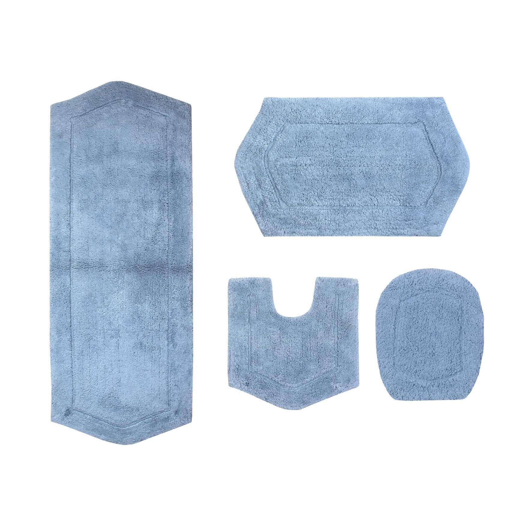 Waterford 4-Pc. Set Bath Rug Collection With Lid Cover, BLUE, hi-res image number 0