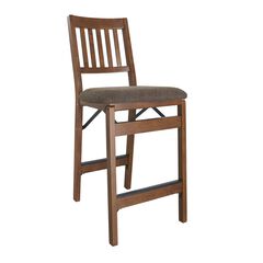 Folding Wood Counter Stools, Set Of 2
