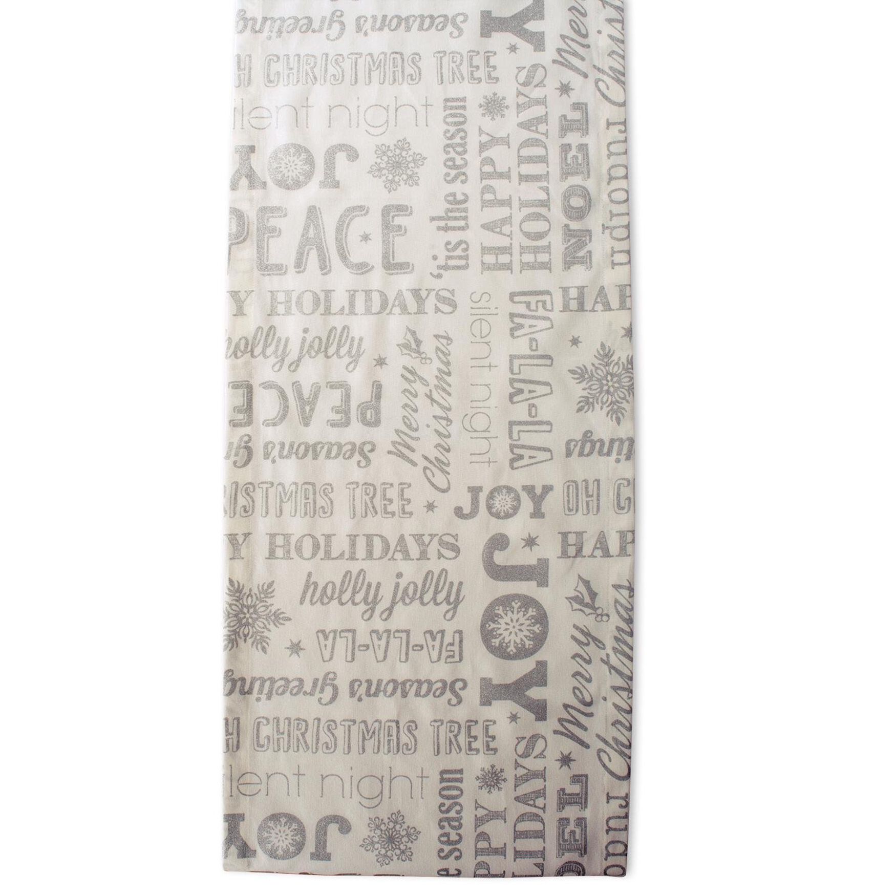 Silver Christmas Collage Table Runner 14x72, , alternate image number 5