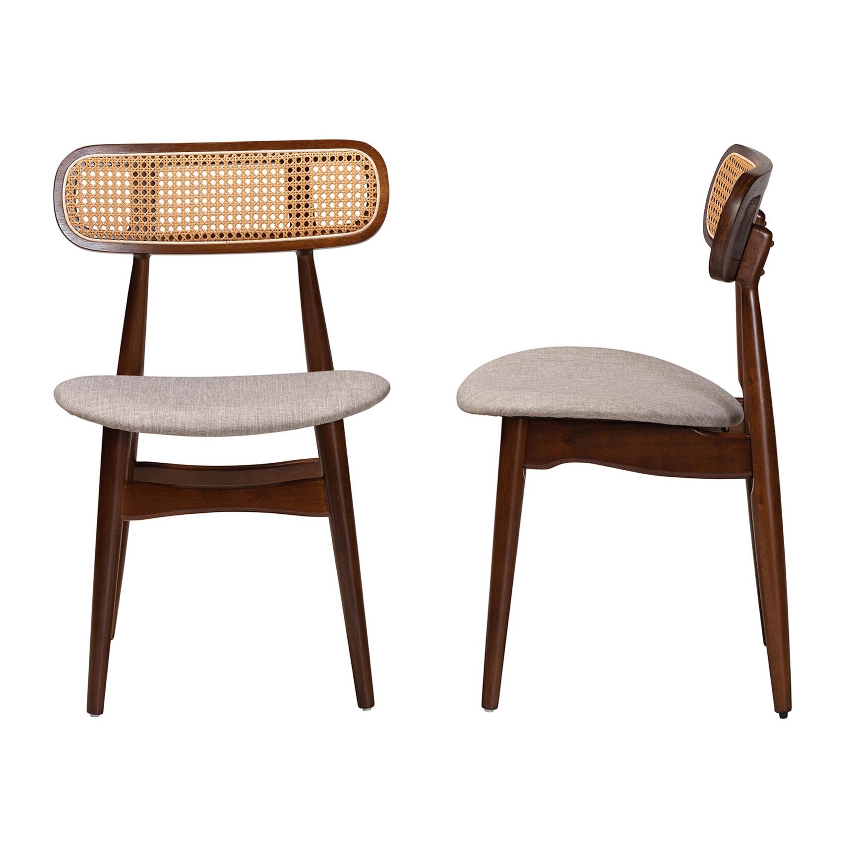 Tarana Mid-Century Modern Grey Fabric and Natural Oak Finished Wood 2-Piece Dining Chair Set, , alternate image number 8