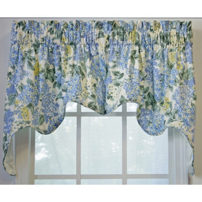 Hydrangea Lined Empress 2 Piece Swag, BLUE, hi-res image number 0