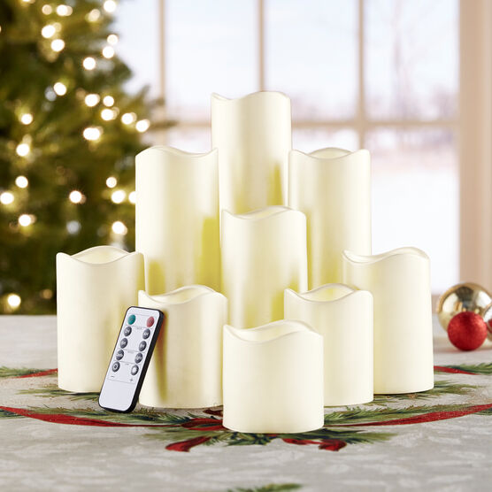 Remote-Controlled LED Candles, Set of 9, IVORY, hi-res image number null