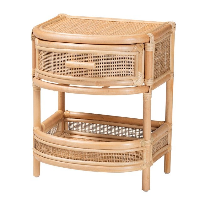 Divitia Bohemian Natural Rattan 1-Drawer Nightstand, NATURAL, hi-res image number null