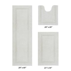 Lux Collectionis Bath Mat Rug 3 Piece Set (20" x 20" | 21" x 34" | 20" x 60")