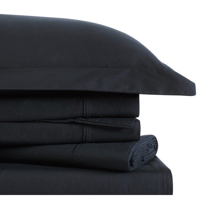 Classic Cotton Sheet Set, BLACK, hi-res image number null
