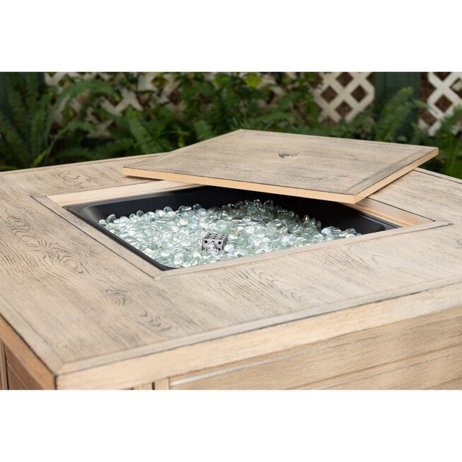 Langhorne Square Aluminum LPG Fire Pit in Driftwood, , alternate image number null