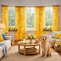 Pre-Lit Rod-Pocket Curtain Panel