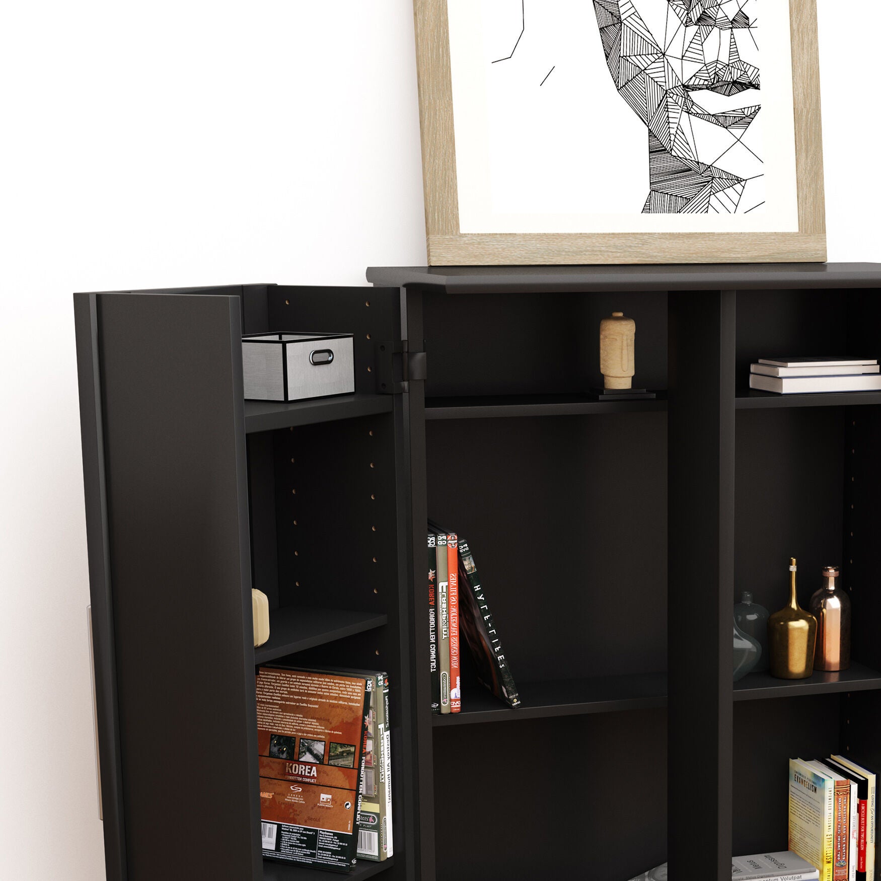 Locking Media Storage Cabinet with Shaker Doors, , alternate image number 10