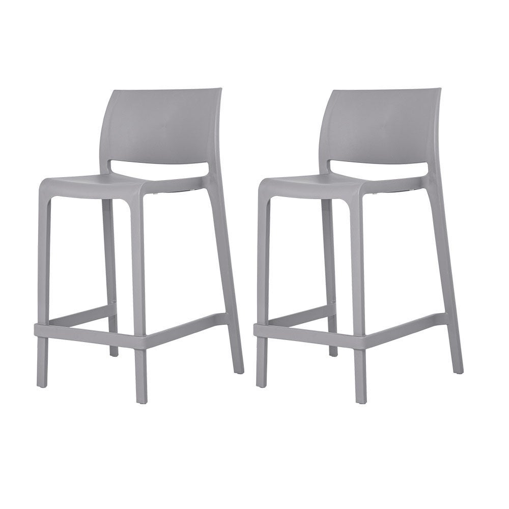 SET OF 2 SENSILLA OUTDOOR STACKABLE COUNTER STOOLS, COLD GREY, on-hover image number 1