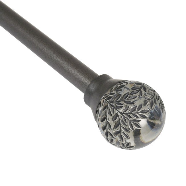 Botanical Gaia Finial Window Curtain Rod Set Window, GRAPHITE, hi-res image number null