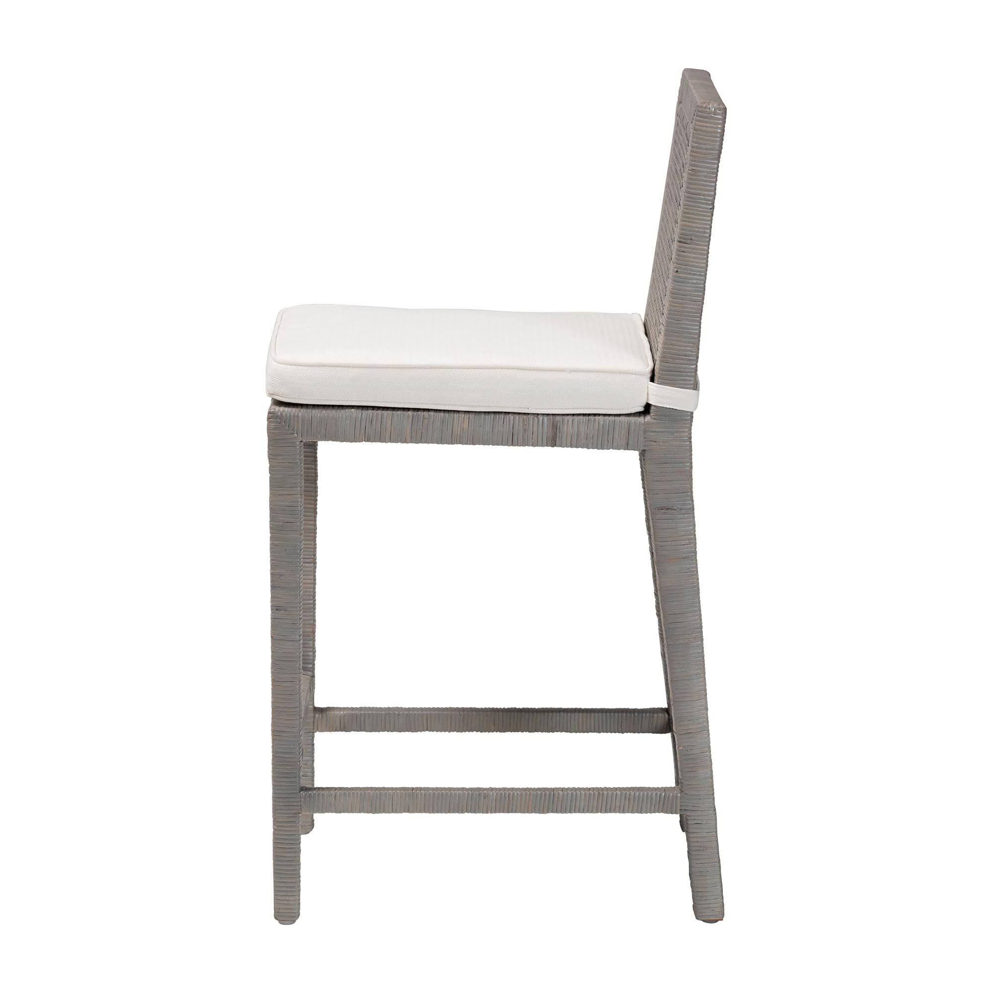 Sofia Natural Rattan Counter Stool, GREY, alternate image number 3