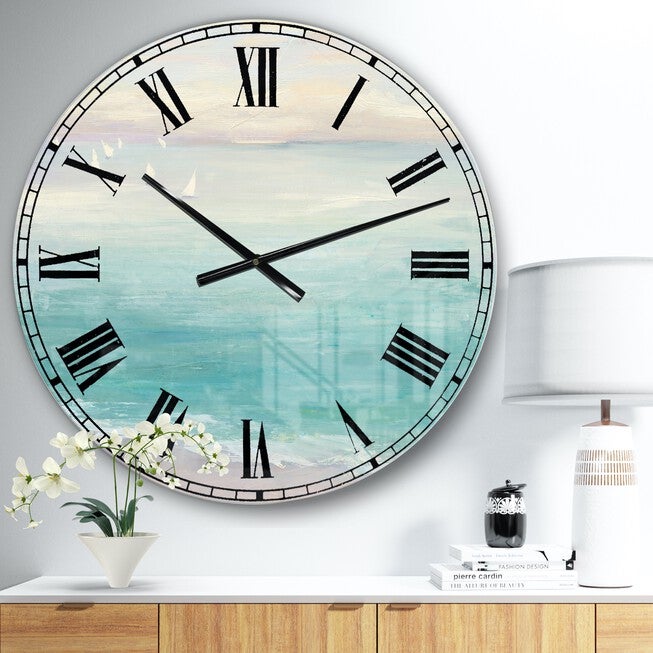 From The Shore Traditional Wall Clock, BLUE, hi-res image number 0