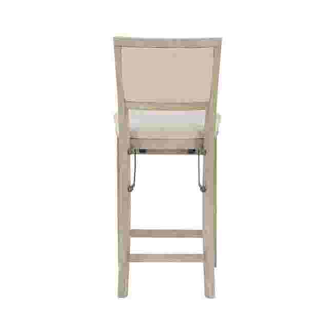 Back view of a grey wash folding stool