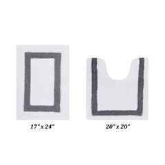 Hotel Collectionis Bath Mat Rug 2 Piece Set (17" x 24" | 20" x 20")