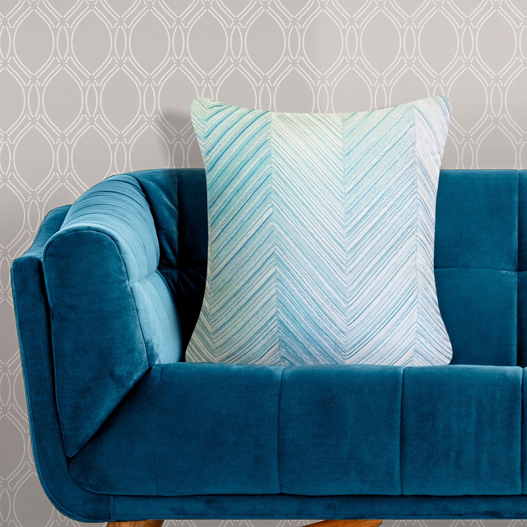 Chevron Velvet Decorative Pillow, , alternate image number 2