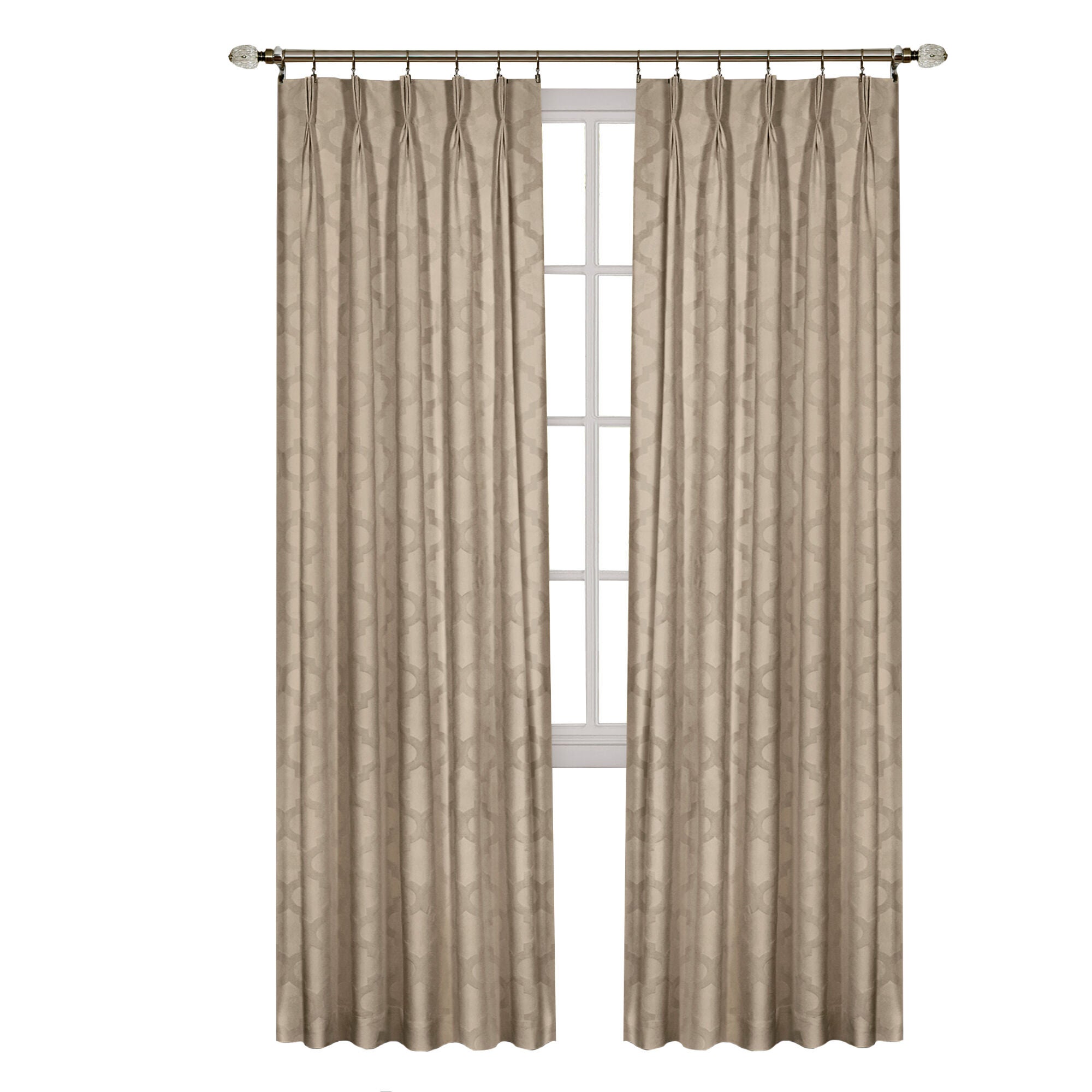 Windsor Pinch Pleat Window Curtain Panel, CAMEL, alternate image number 1