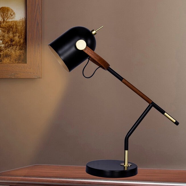 Black & Brown Metal 20.5 inches Table Lamp, , on-hover image number null
