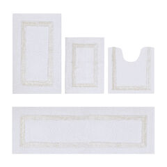 Hotel Collection 100% Cotton 4 Piece (17" X 24" | 20" X 20" | 21" X 34" | 20" X 60") Bath Rug Set