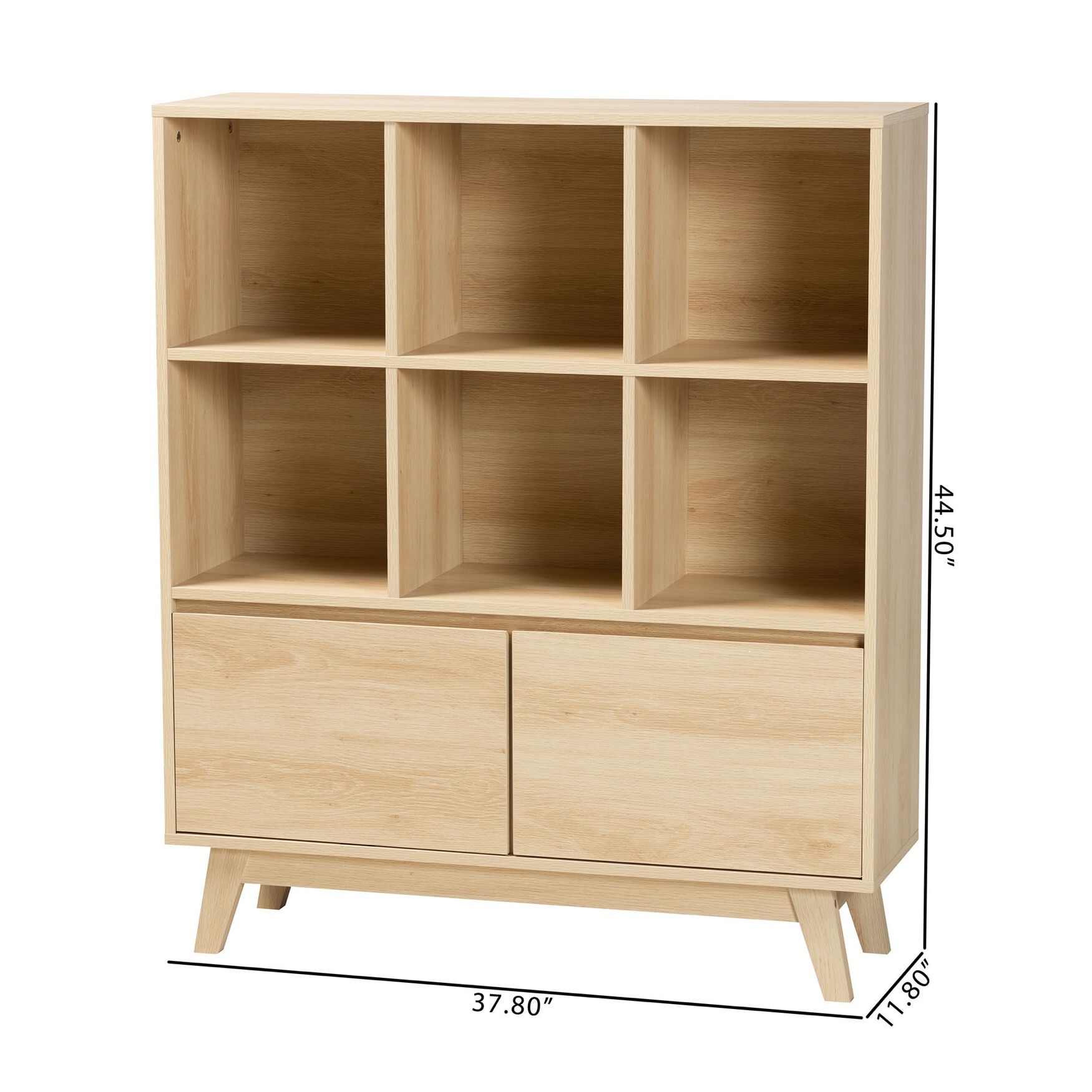 Danina Japandi Oak Brown Finished Wood Bookshelf, , alternate image number 14