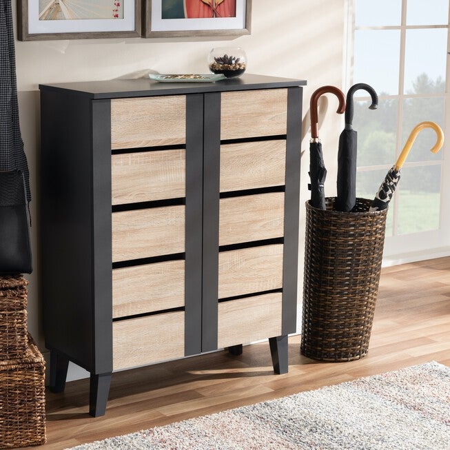 Melle 2-Door Wood Entryway Shoe Storage Cabinet Furniture, , alternate image number 6