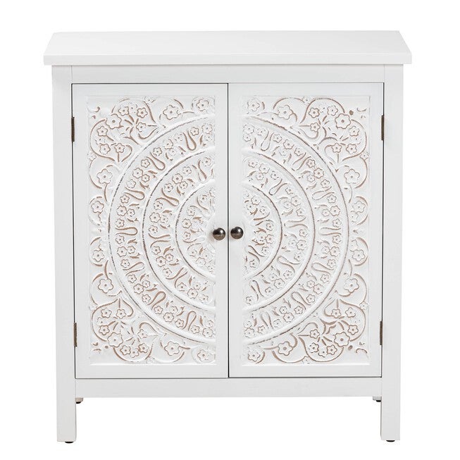 Yelena Classic And Traditional White Finished Wood 2-Door Storage Cabinet, , alternate image number 2