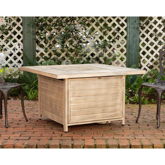Langhorne Square Aluminum LPG Fire Pit in Driftwood, , alternate image number null