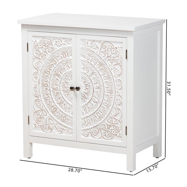 Yelena Classic And Traditional White Finished Wood 2-Door Storage Cabinet, , alternate image number 9