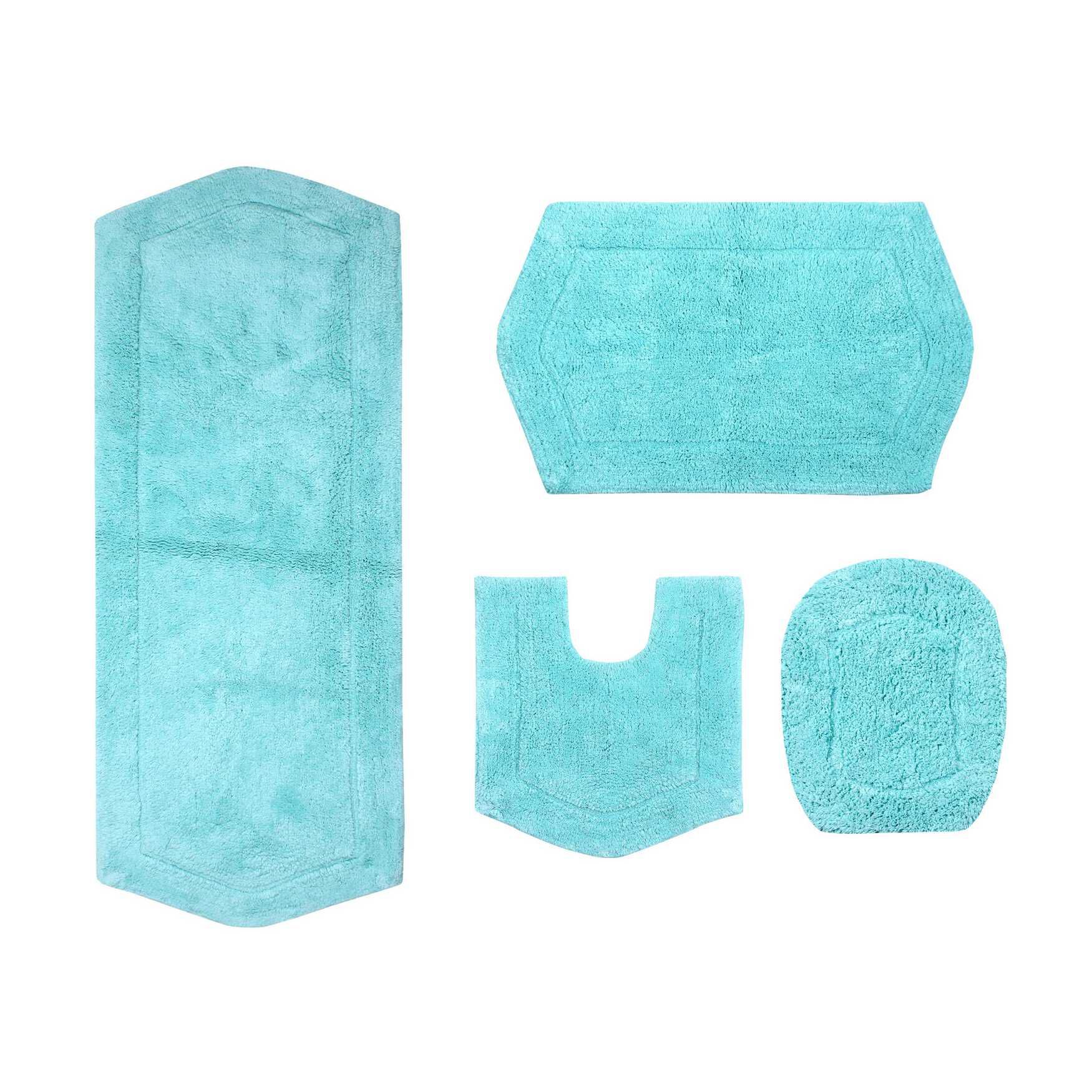 Waterford 4-Pc. Set Bath Rug Collection With Lid Cover, TURQUOISE, hi-res image number 0