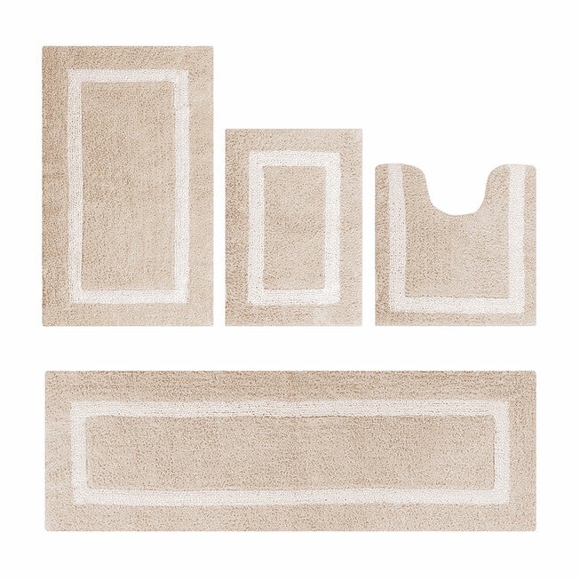 Hotel Collection 100% Cotton 4 Piece (17 inches X 24 inches | 20 inches X 20 inches | 21 inches X 34 inches | 20 inches X 60 inches) Bath Rug Set, SAND WHITE, hi-res image number 0