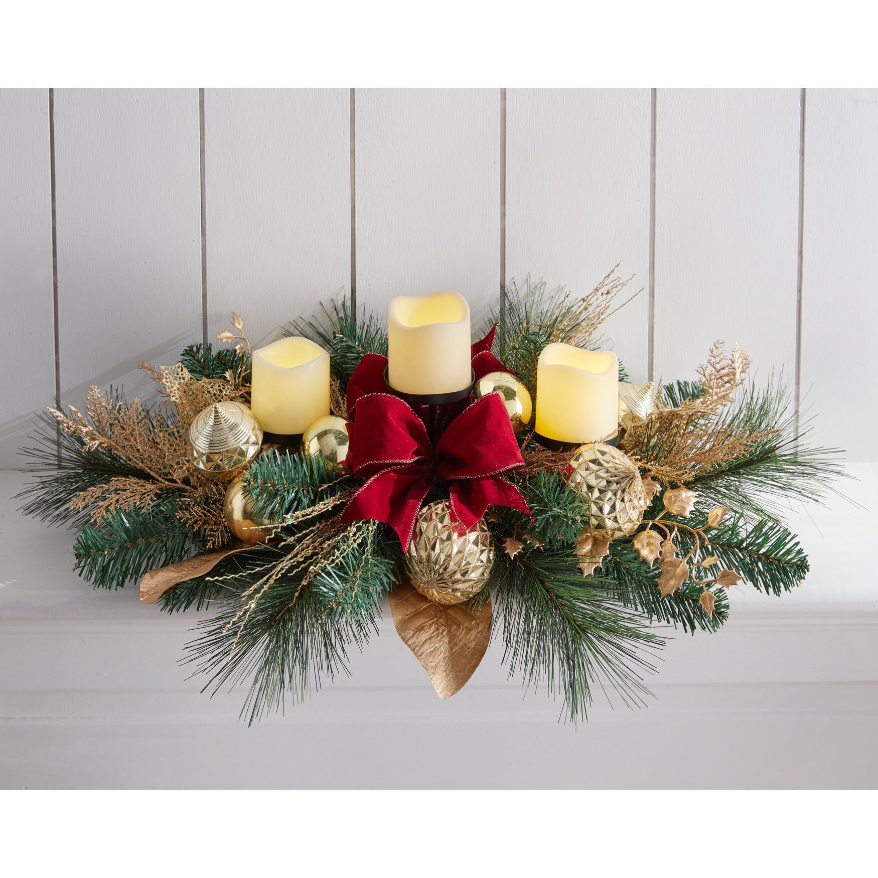 Regal Candleholder Centerpiece, BURGUNDY GOLD, hi-res image number 0