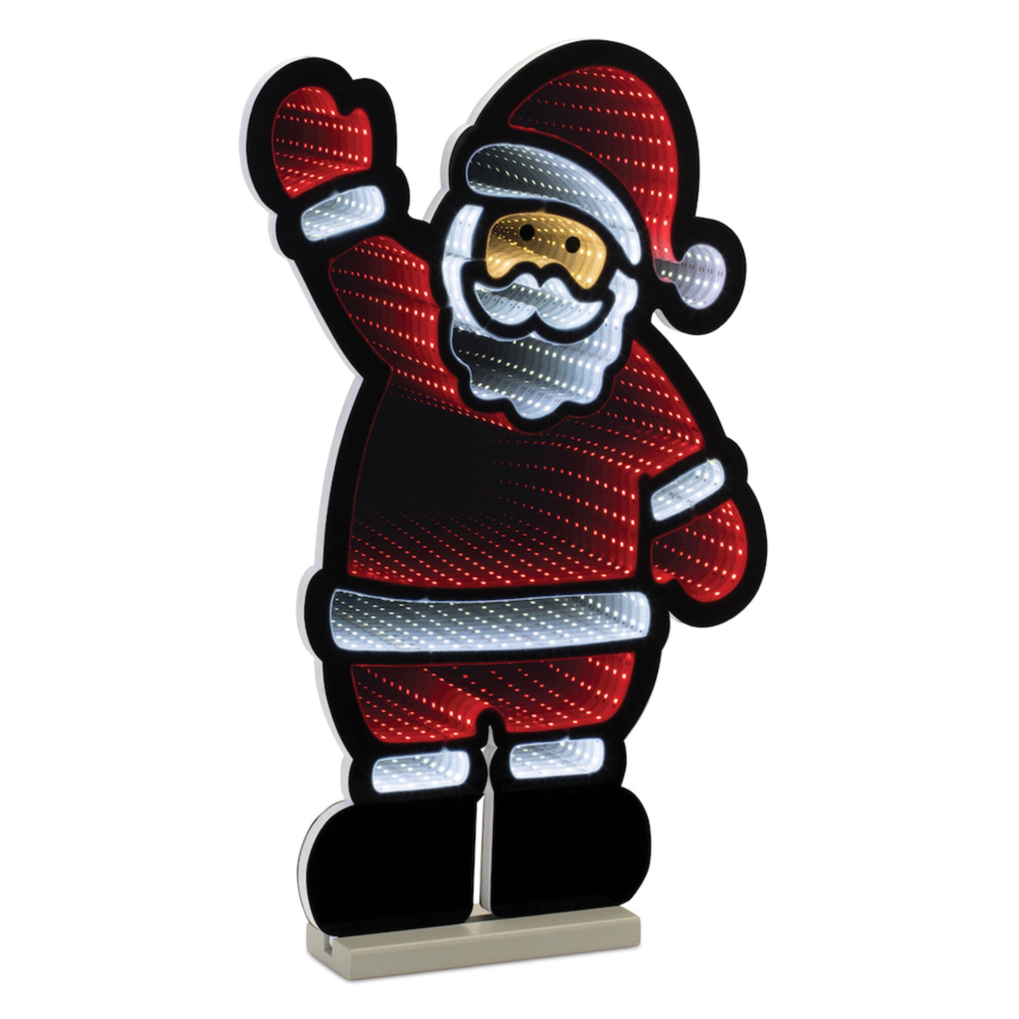 Waving Santa Ekko Light Display 22.5 inchesH, RED WHITE, hi-res image number 0