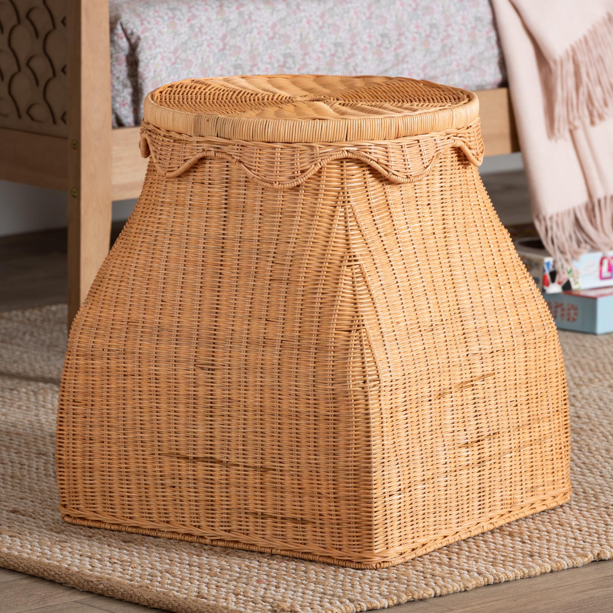 Ada Natural Rattan Laundry Hamper, HONEY, alternate image number 6