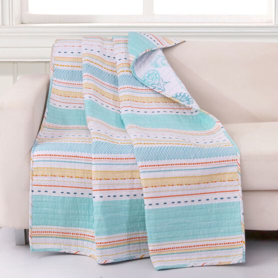 Pacifica Quilted Throw Blanket, AQUA, hi-res image number null